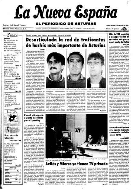 Portada Sábado 20 de  de 1985