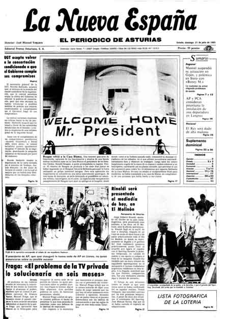 Portada Domingo 21 de  de 1985