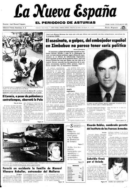 Portada Martes 23 de  de 1985