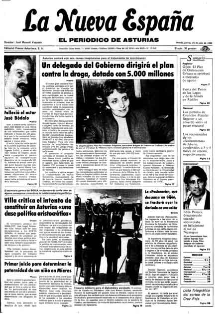 Portada Jueves 25 de  de 1985