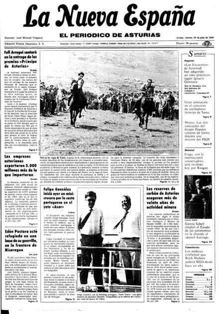 Portada Viernes 26 de  de 1985