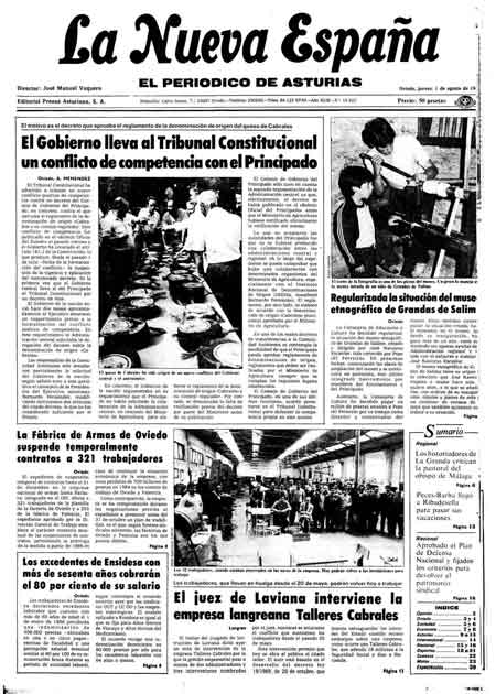 Portada Jueves 1 de  de 1985