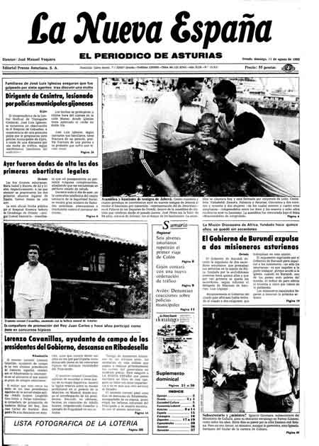 Portada Domingo 11 de  de 1985