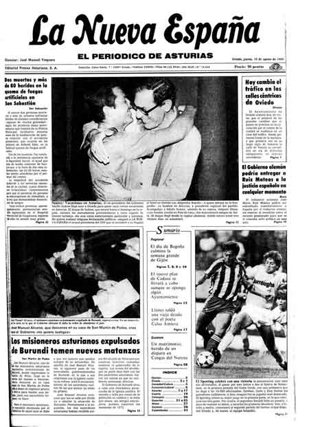 Portada Jueves 15 de  de 1985