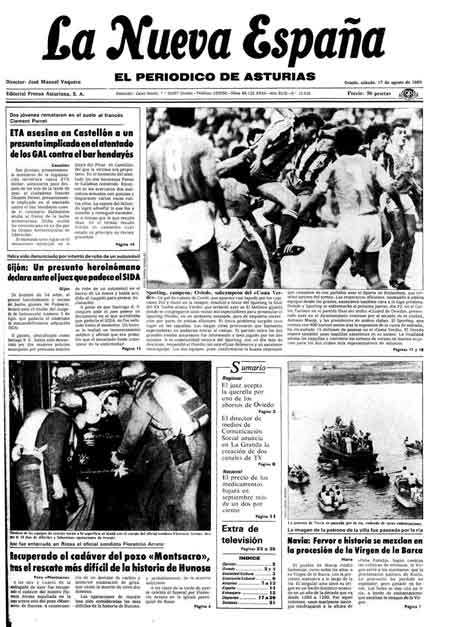 Portada Sábado 17 de  de 1985