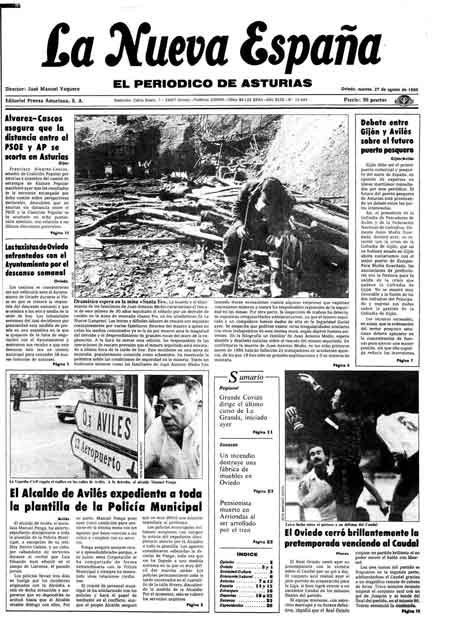 Portada Martes 27 de  de 1985