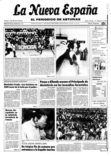 Portada Domingo 1 de  de 1985