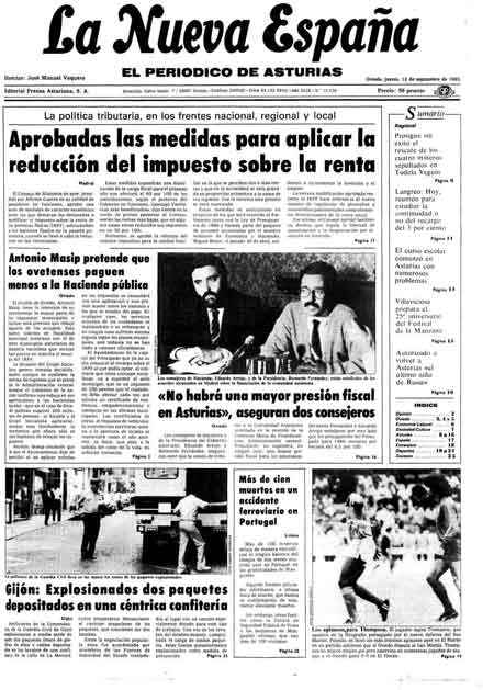 Portada Jueves 12 de  de 1985