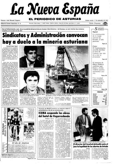 Portada Martes 17 de  de 1985