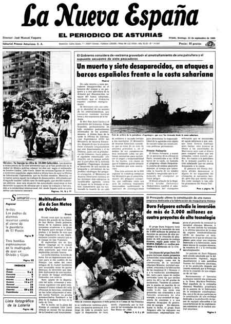 Portada Domingo 22 de  de 1985