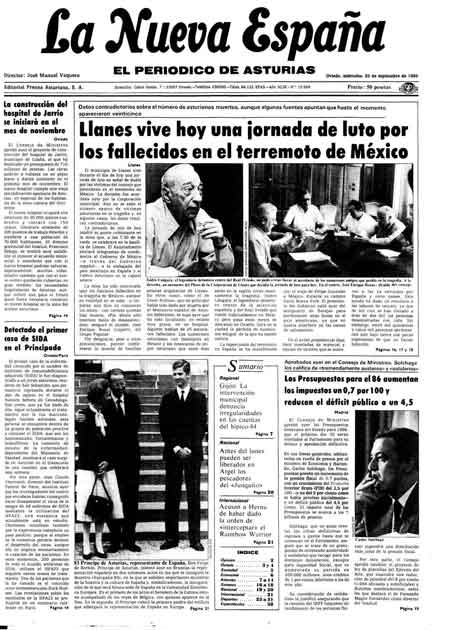 Portada Miércoles 25 de  de 1985