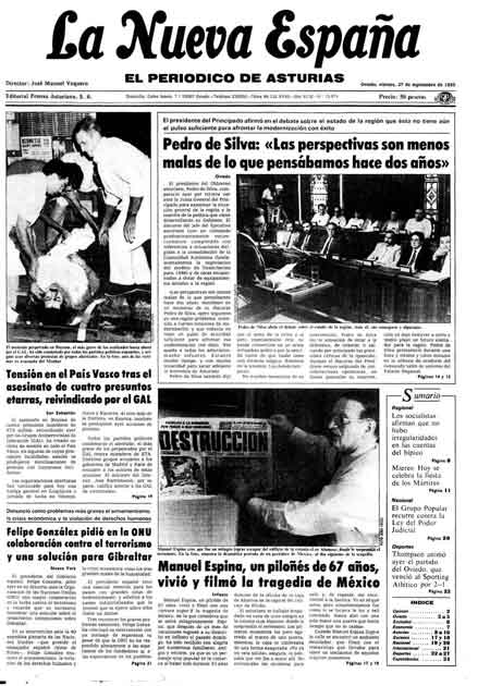 Portada Viernes 27 de  de 1985