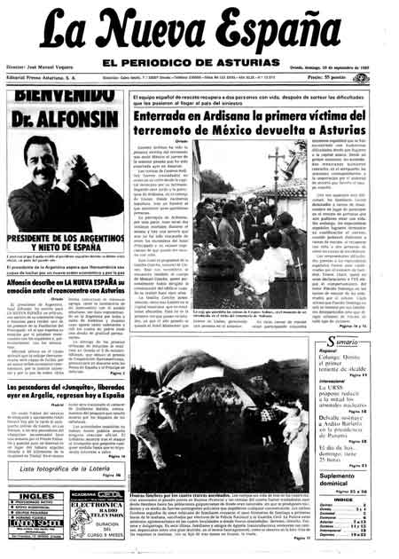 Portada Domingo 29 de  de 1985