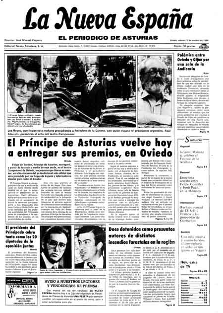 Portada Sábado 5 de Octubre de 1985