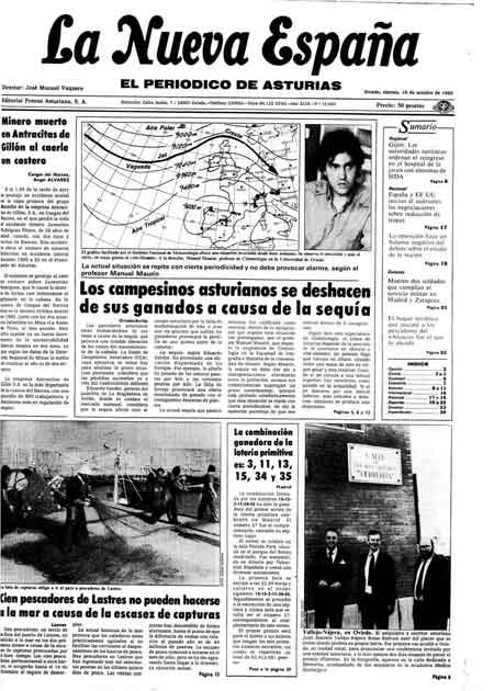 Portada Viernes 18 de Octubre de 1985