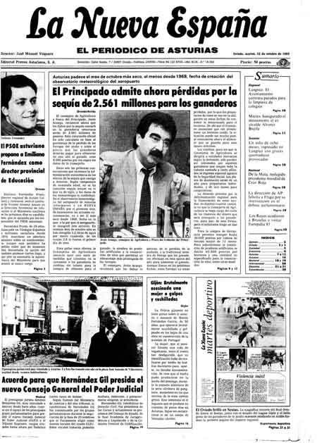 Portada Martes 22 de Octubre de 1985