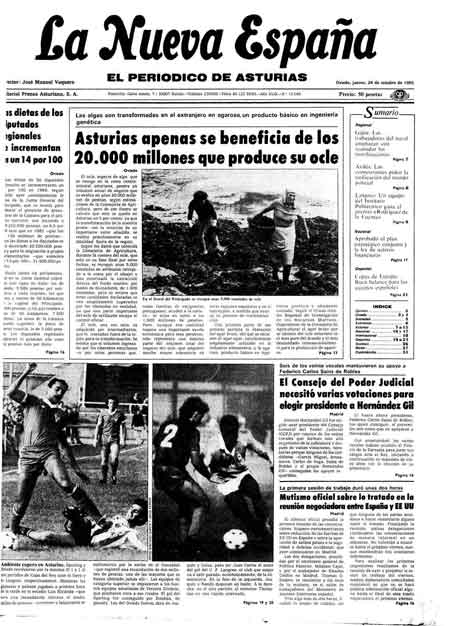 Portada Jueves 24 de Octubre de 1985