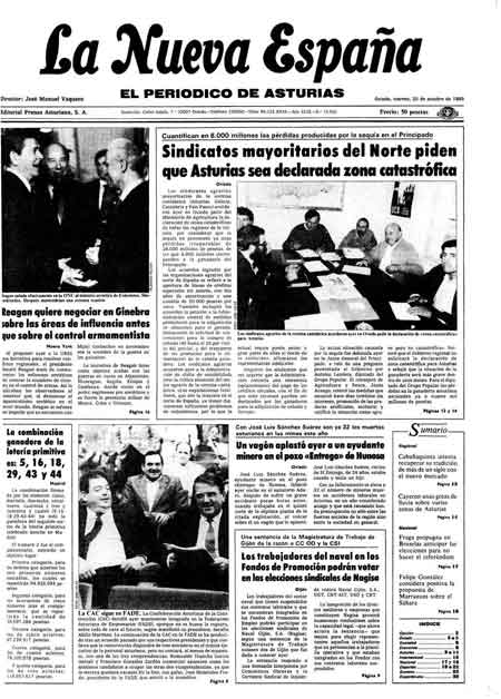 Portada Viernes 25 de Octubre de 1985