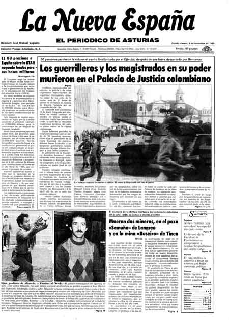 Portada Viernes 8 de Noviembre de 1985