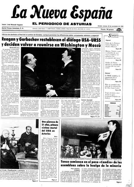 Portada Viernes 22 de Noviembre de 1985