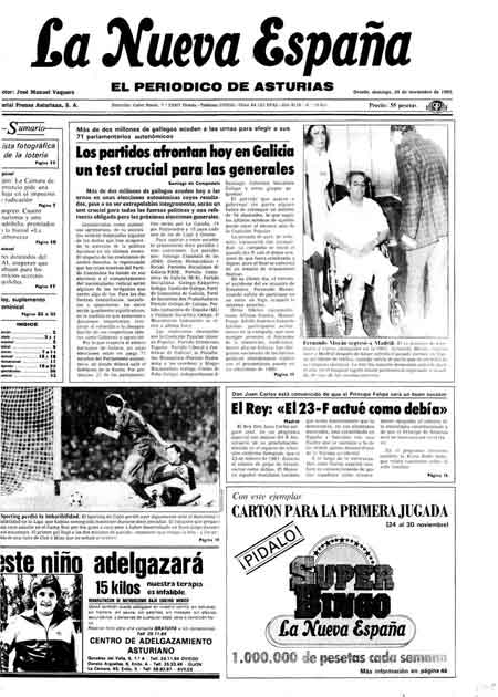 Portada Domingo 24 de Noviembre de 1985