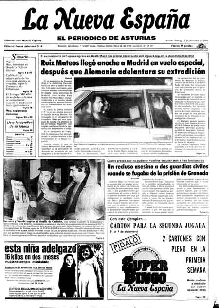 Portada Domingo 1 de Diciembre de 1985