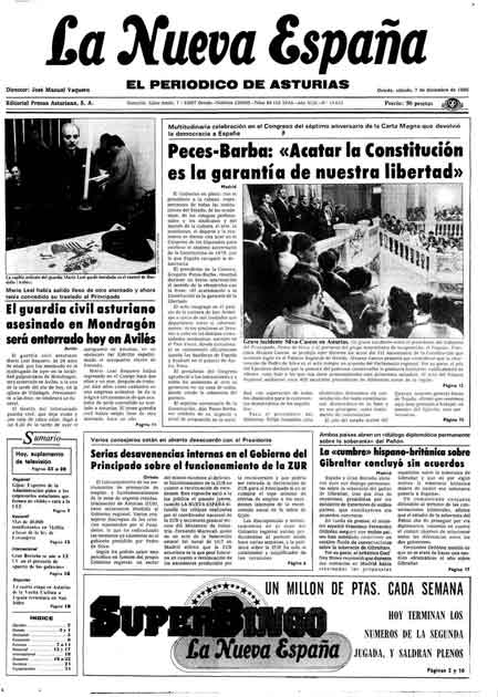 Portada Sábado 7 de Diciembre de 1985