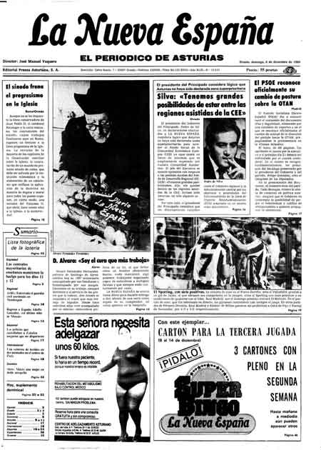 Portada Domingo 8 de Diciembre de 1985