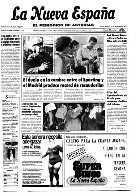 Portada Domingo 15 de Diciembre de 1985
