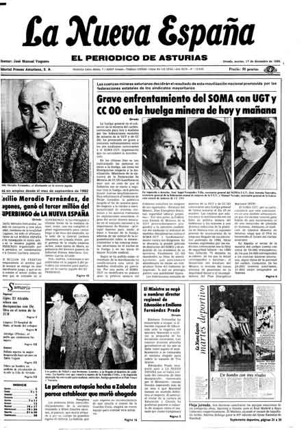 Portada Martes 17 de Diciembre de 1985
