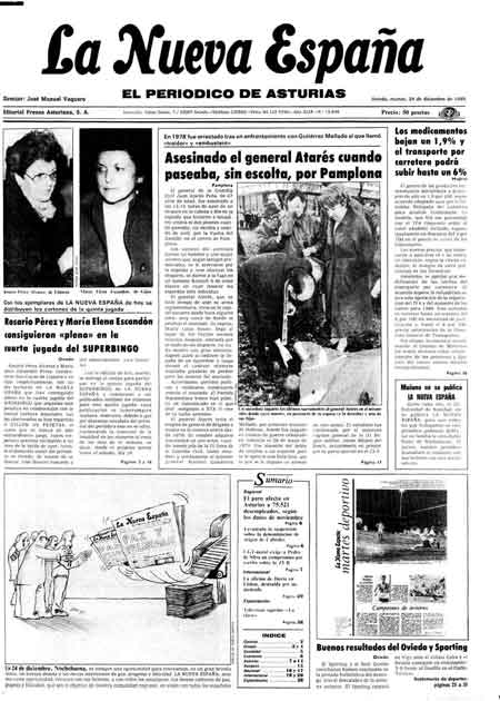 Portada Martes 24 de Diciembre de 1985