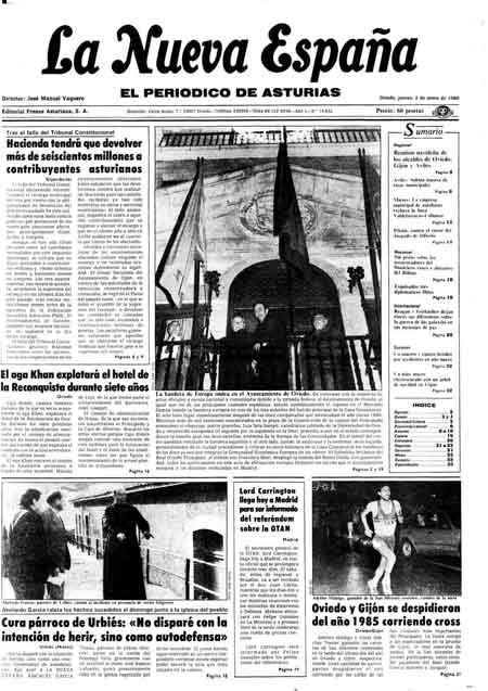 Portada Jueves 2 de  de 1986