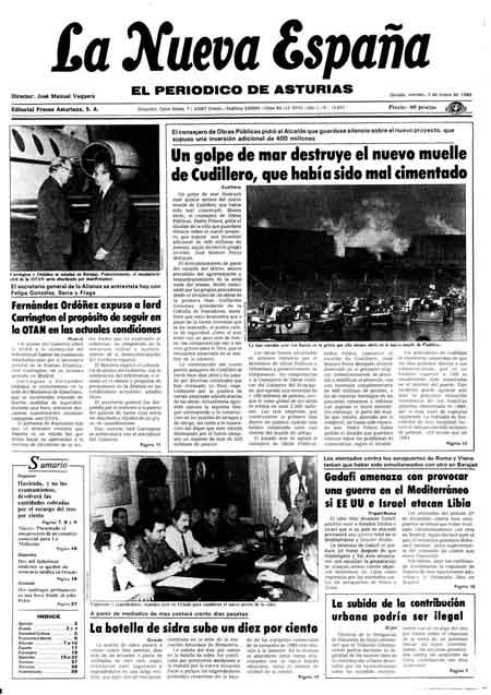 Portada Viernes 3 de  de 1986