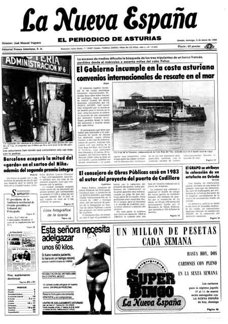Portada Domingo 5 de  de 1986