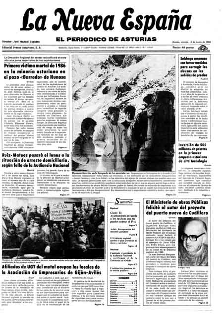 Portada Viernes 10 de  de 1986