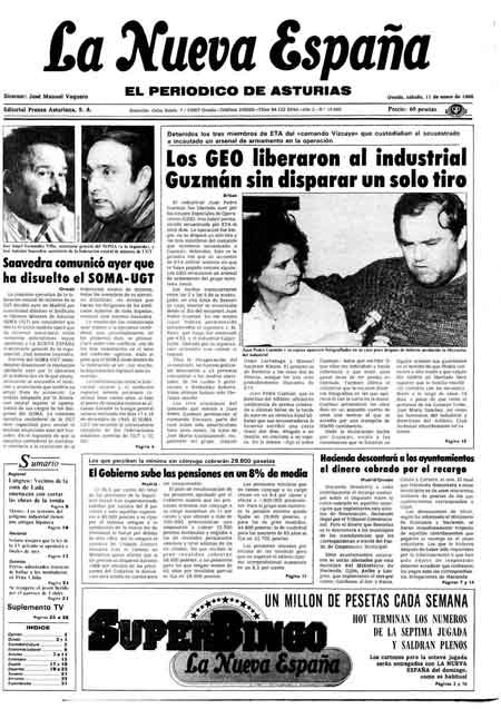 Portada Sábado 11 de  de 1986