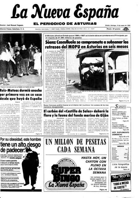 Portada Domingo 19 de  de 1986