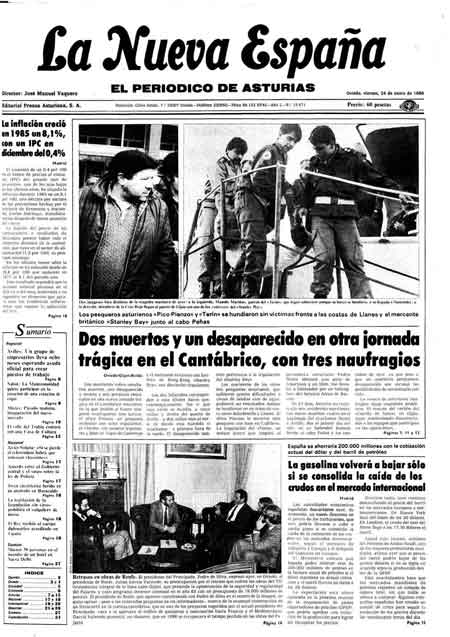 Portada Viernes 24 de  de 1986