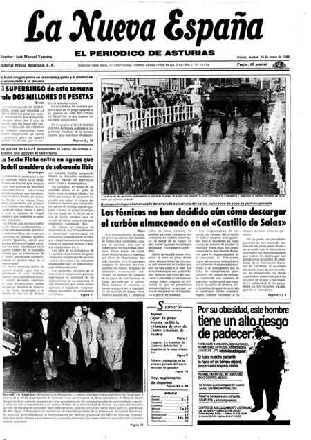 Portada Martes 28 de  de 1986