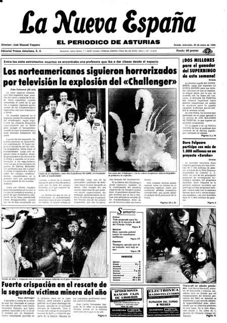 Portada Miércoles 29 de  de 1986