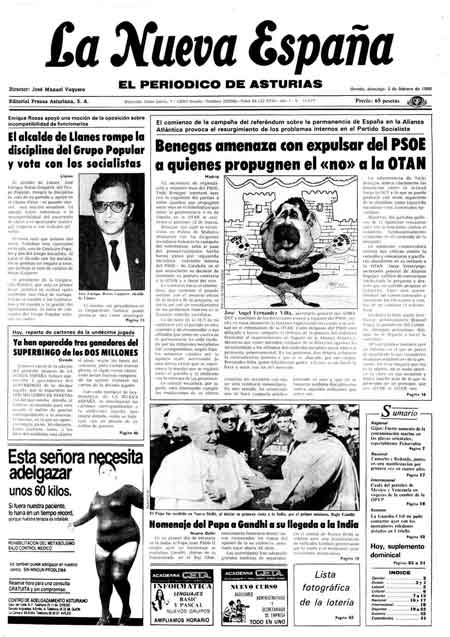 Portada Domingo 2 de  de 1986