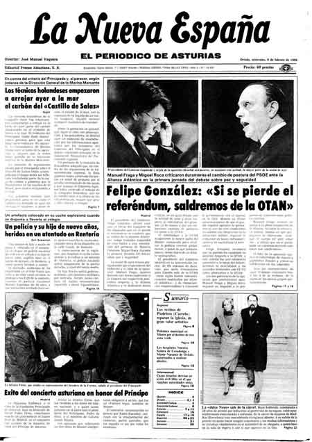 Portada Miércoles 5 de  de 1986