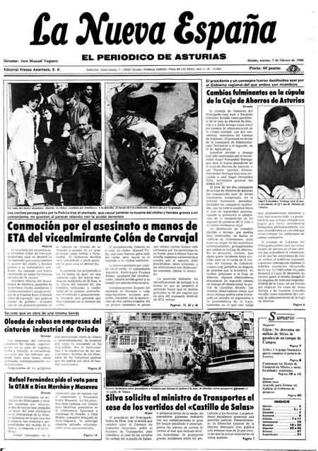 Portada Viernes 7 de  de 1986