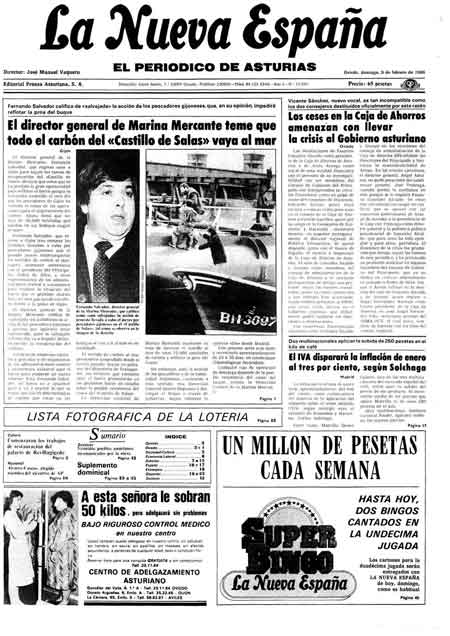 Portada Domingo 9 de  de 1986