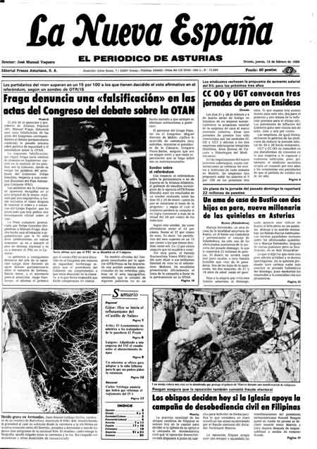 Portada Jueves 13 de  de 1986