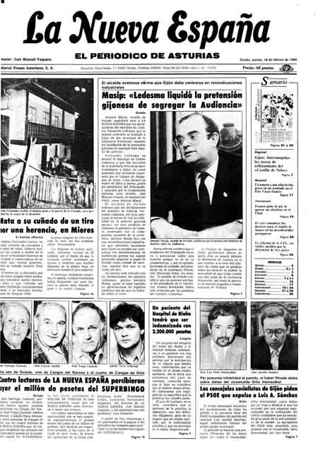 Portada Martes 18 de  de 1986