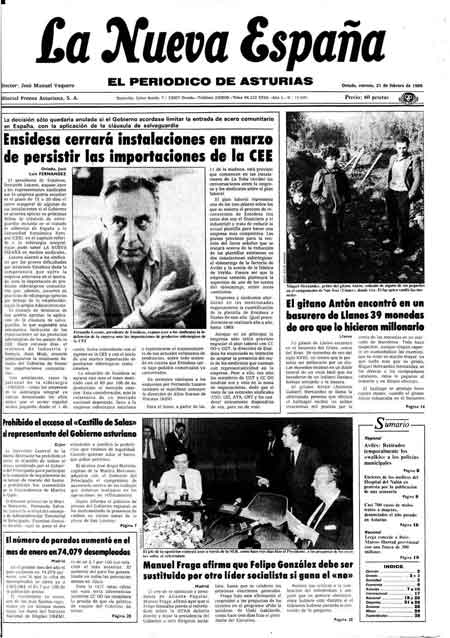 Portada Viernes 21 de  de 1986