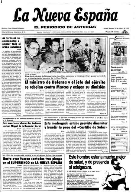 Portada Domingo 23 de  de 1986