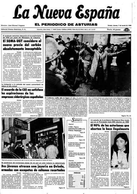 Portada Viernes 7 de  de 1986