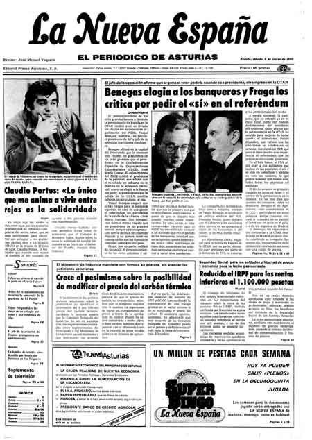 Portada Sábado 8 de  de 1986